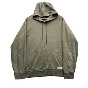 Eddie Bauer Hoodie Mens Size L Olive Green Pullover Drawstring Fleece Sweatshirt